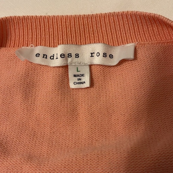 Endless Rose Coral Orange 2 Piece Cropped Top Fitted Pencil Skirt Size Large - Picture 9 of 12